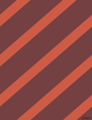 41 degree angle lines stripes, 38 pixel line width, 89 pixel line spacing, Dark Coral and Tosca angled lines and stripes seamless tileable