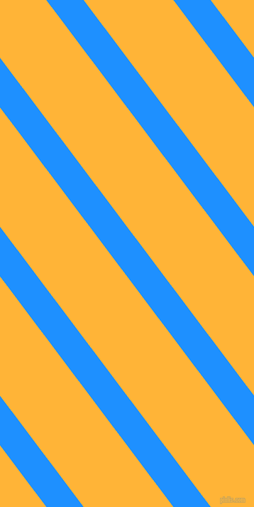127 degree angle lines stripes, 42 pixel line width, 101 pixel line spacing, Dodger Blue and Supernova angled lines and stripes seamless tileable