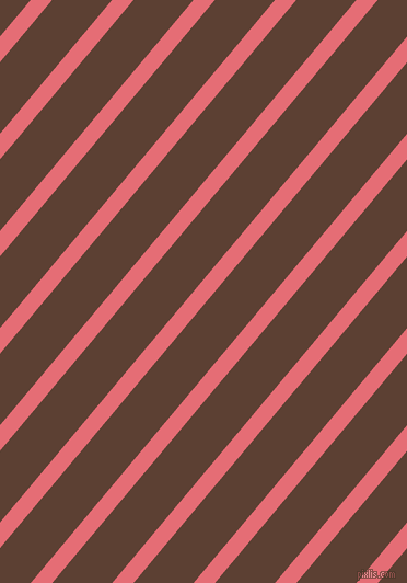 50 degree angle lines stripes, 15 pixel line width, 42 pixel line spacing, Froly and Very Dark Brown angled lines and stripes seamless tileable