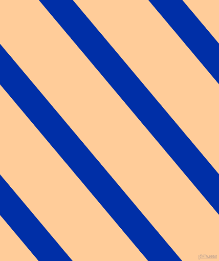 130 degree angle lines stripes, 51 pixel line width, 113 pixel line spacing, International Klein Blue and Peach-Orange angled lines and stripes seamless tileable