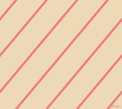50 degree angle lines stripes, 8 pixel line width, 73 pixel line spacing, Light Coral and Champagne angled lines and stripes seamless tileable