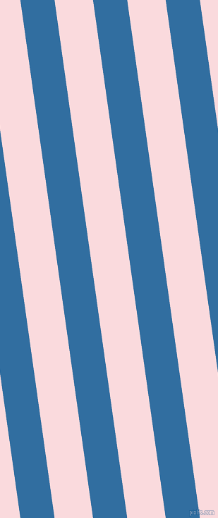 98 degree angle lines stripes, 48 pixel line width, 54 pixel line spacing, Lochmara and Pale Pink angled lines and stripes seamless tileable