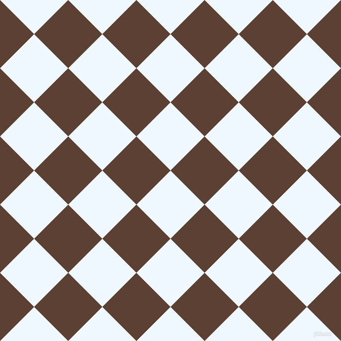 45/135 degree angle diagonal checkered chequered squares checker pattern checkers background, 97 pixel squares size, , Alice Blue and Very Dark Brown checkers chequered checkered squares seamless tileable