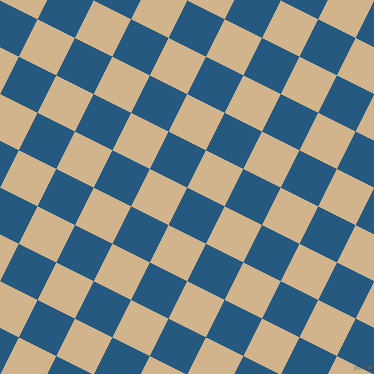 63/153 degree angle diagonal checkered chequered squares checker pattern checkers background, 83 pixel squares size, Bahama Blue and Tan checkers chequered checkered squares seamless tileable