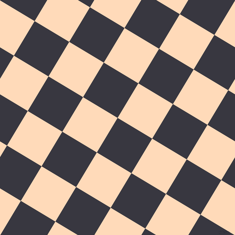 59/149 degree angle diagonal checkered chequered squares checker pattern checkers background, 141 pixel square size, , Black Marlin and Peach Puff checkers chequered checkered squares seamless tileable