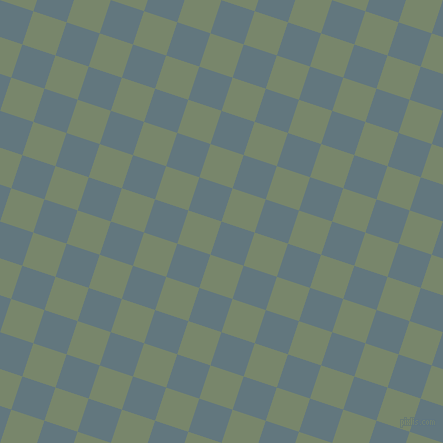 72/162 degree angle diagonal checkered chequered squares checker pattern checkers background, 35 pixel square size, , Blue Bayoux and Camouflage Green checkers chequered checkered squares seamless tileable
