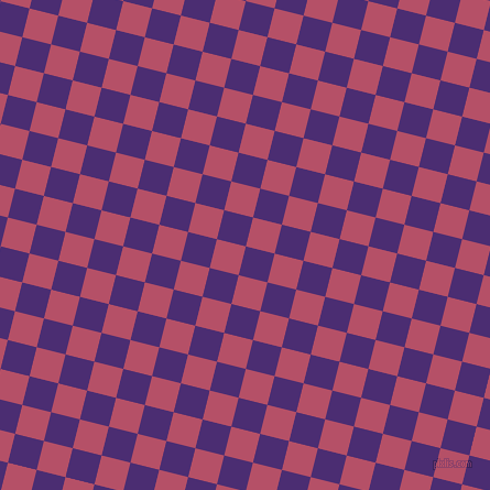76/166 degree angle diagonal checkered chequered squares checker pattern checkers background, 27 pixel square size, Blue Diamond and Blush checkers chequered checkered squares seamless tileable