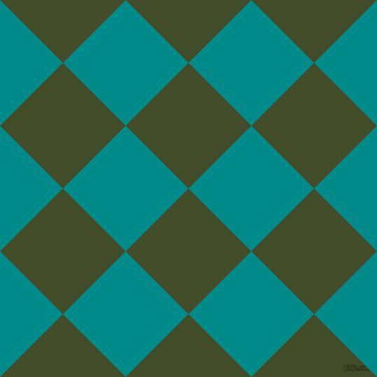 45/135 degree angle diagonal checkered chequered squares checker pattern checkers background, 127 pixel squares size, Bronzetone and Dark Cyan checkers chequered checkered squares seamless tileable