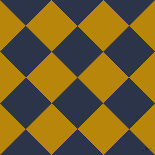 45/135 degree angle diagonal checkered chequered squares checker pattern checkers background, 127 pixel square size, Bunting and Dark Goldenrod checkers chequered checkered squares seamless tileable
