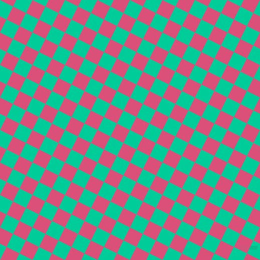63/153 degree angle diagonal checkered chequered squares checker pattern checkers background, 29 pixel square size, , Caribbean Green and Cranberry checkers chequered checkered squares seamless tileable