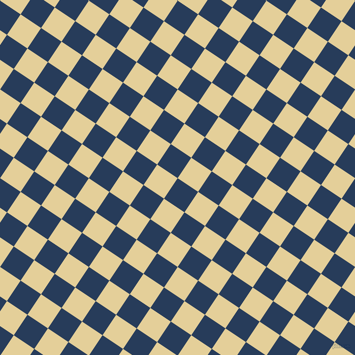56/146 degree angle diagonal checkered chequered squares checker pattern checkers background, 50 pixel square size, Catalina Blue and Double Colonial White checkers chequered checkered squares seamless tileable