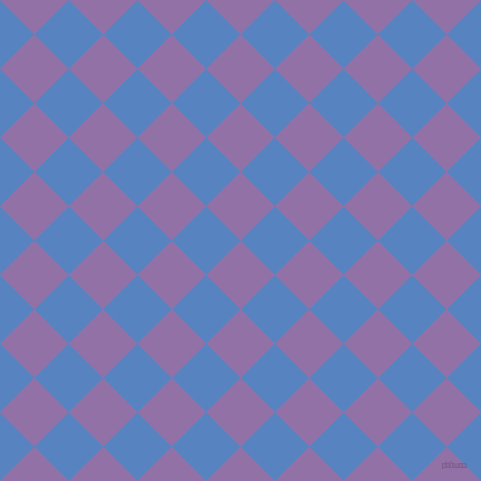 45/135 degree angle diagonal checkered chequered squares checker pattern checkers background, 70 pixel square size, , Ce Soir and Havelock Blue checkers chequered checkered squares seamless tileable