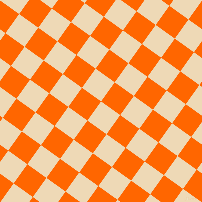 54/144 degree angle diagonal checkered chequered squares checker pattern checkers background, 77 pixel squares size, , Champagne and Safety Orange checkers chequered checkered squares seamless tileable