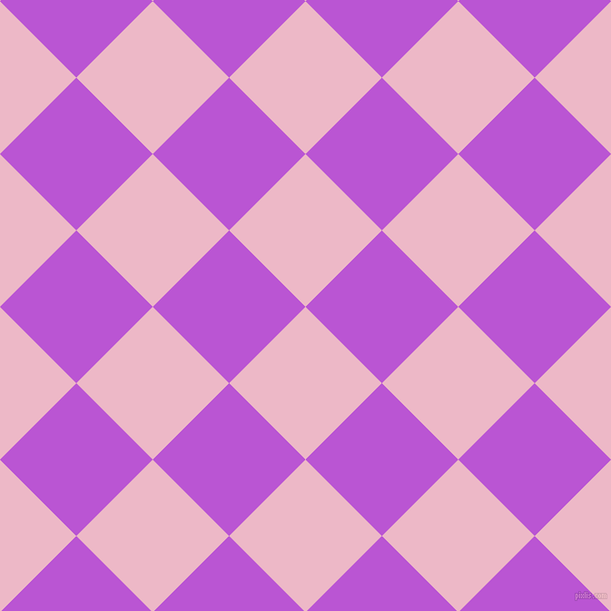 45/135 degree angle diagonal checkered chequered squares checker pattern checkers background, 119 pixel squares size, , Chantilly and Medium Orchid checkers chequered checkered squares seamless tileable