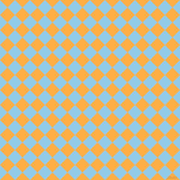 45/135 degree angle diagonal checkered chequered squares checker pattern checkers background, 34 pixel squares size, , Cornflower and My Sin checkers chequered checkered squares seamless tileable