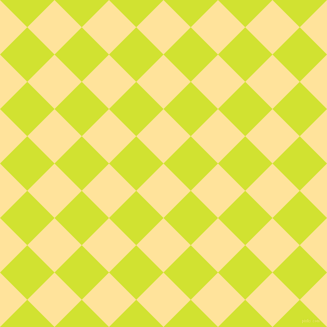 45/135 degree angle diagonal checkered chequered squares checker pattern checkers background, 76 pixel square size, Cream Brulee and Pear checkers chequered checkered squares seamless tileable