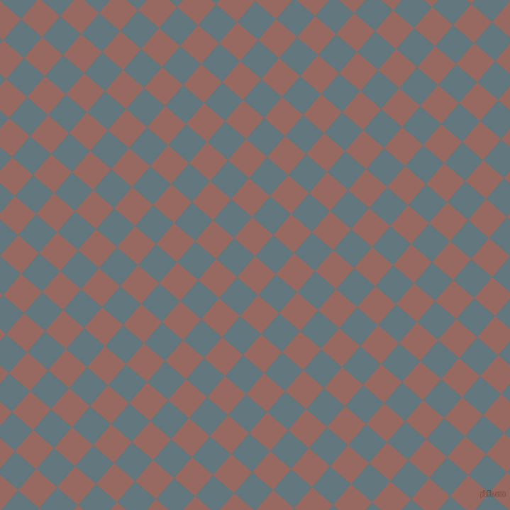 49/139 degree angle diagonal checkered chequered squares checker pattern checkers background, 39 pixel square size, , Dark Chestnut and Blue Bayoux checkers chequered checkered squares seamless tileable