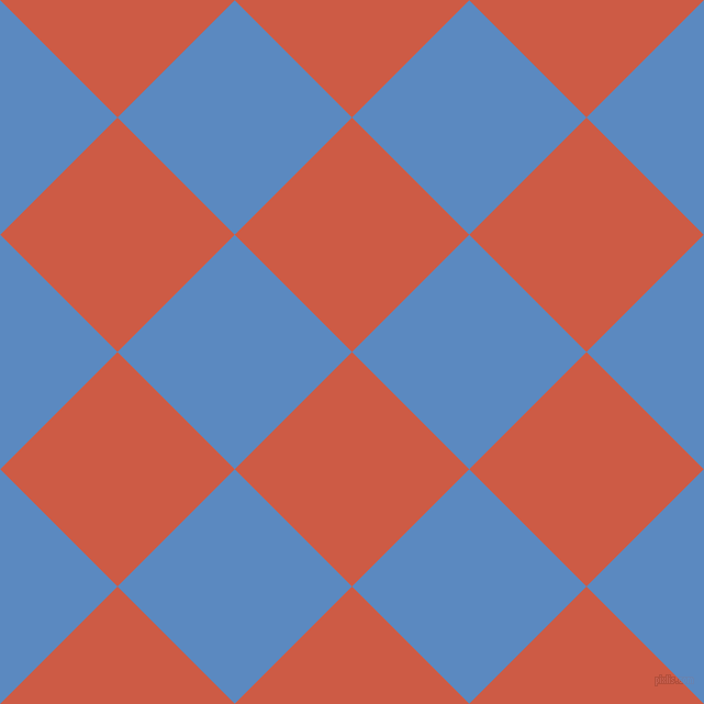 45/135 degree angle diagonal checkered chequered squares checker pattern checkers background, 151 pixel squares size, , Dark Coral and Danube checkers chequered checkered squares seamless tileable
