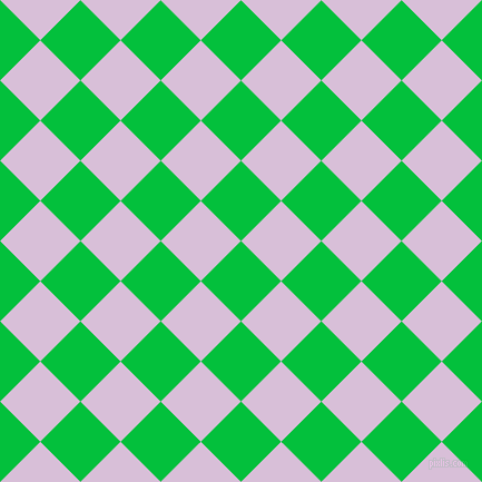 45/135 degree angle diagonal checkered chequered squares checker pattern checkers background, 51 pixel square size, , Dark Pastel Green and Thistle checkers chequered checkered squares seamless tileable
