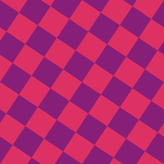 56/146 degree angle diagonal checkered chequered squares checker pattern checkers background, 75 pixel squares size, Dark Purple and Cerise checkers chequered checkered squares seamless tileable