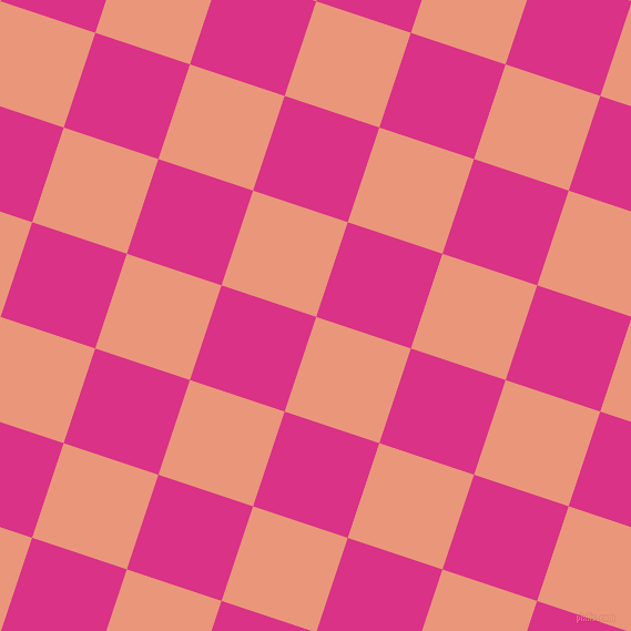 72/162 degree angle diagonal checkered chequered squares checker pattern checkers background, 90 pixel squares size, Dark Salmon and Deep Cerise checkers chequered checkered squares seamless tileable