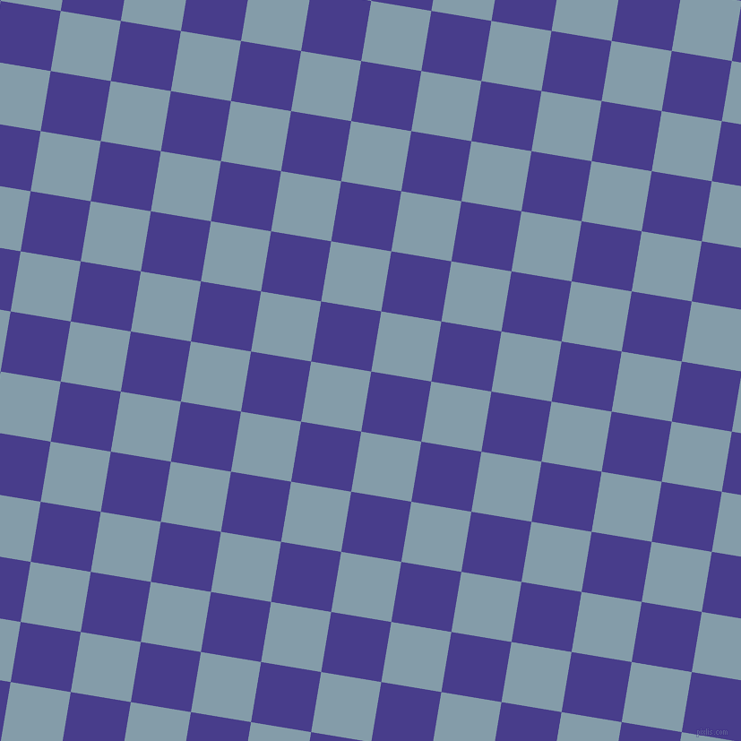 81/171 degree angle diagonal checkered chequered squares checker pattern checkers background, 68 pixel squares size, , Dark Slate Blue and Bali Hai checkers chequered checkered squares seamless tileable