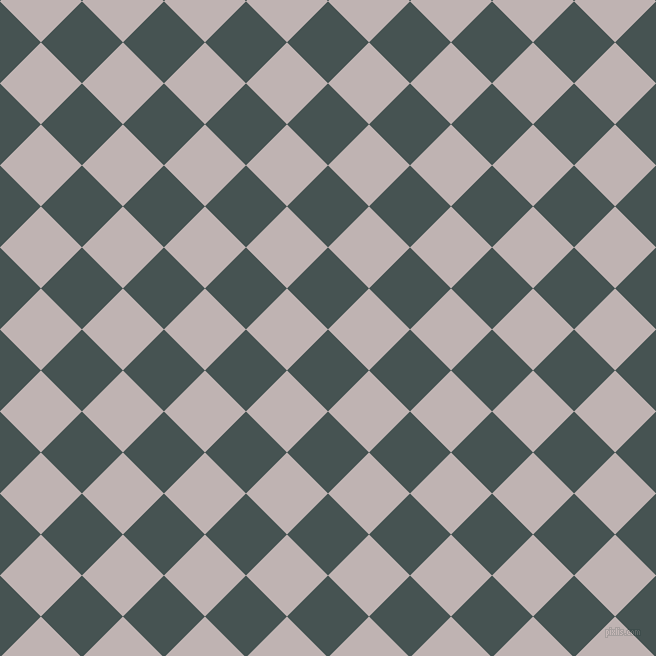 45/135 degree angle diagonal checkered chequered squares checker pattern checkers background, 58 pixel squares size, , Dark Slate and Pink Swan checkers chequered checkered squares seamless tileable