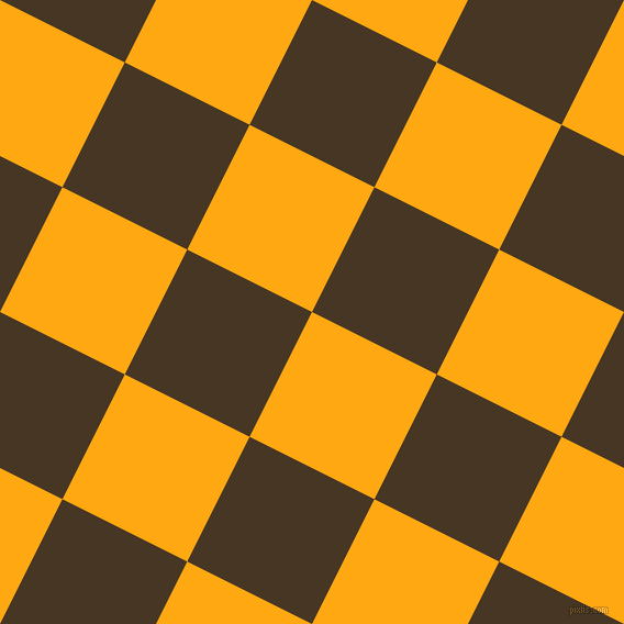 63/153 degree angle diagonal checkered chequered squares checker pattern checkers background, 127 pixel square size, Dark Tangerine and Clinker checkers chequered checkered squares seamless tileable