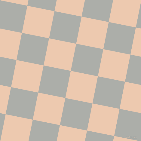 79/169 degree angle diagonal checkered chequered squares checker pattern checkers background, 92 pixel squares size, Desert Sand and Silver Chalice checkers chequered checkered squares seamless tileable