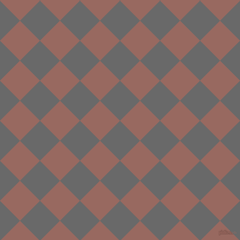 45/135 degree angle diagonal checkered chequered squares checker pattern checkers background, 56 pixel square size, , Dim Gray and Dark Chestnut checkers chequered checkered squares seamless tileable