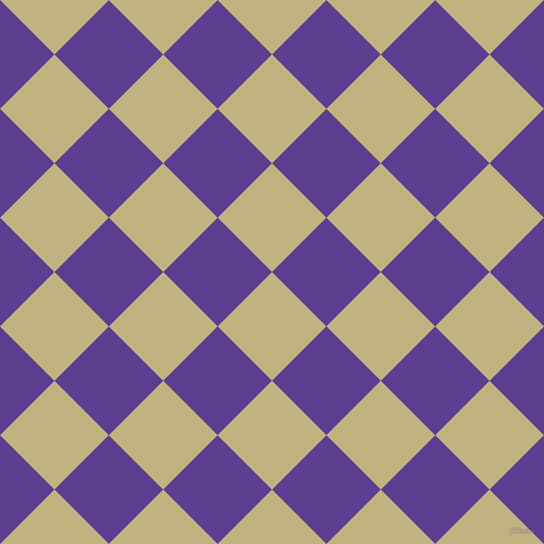 45/135 degree angle diagonal checkered chequered squares checker pattern checkers background, 110 pixel square size, , Ecru and Daisy Bush checkers chequered checkered squares seamless tileable