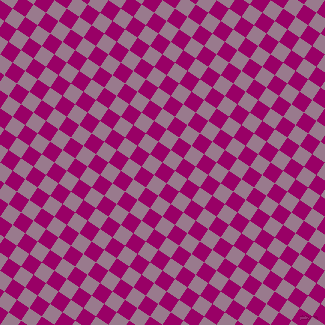 56/146 degree angle diagonal checkered chequered squares checker pattern checkers background, 30 pixel square size, Eggplant and Mountbatten Pink checkers chequered checkered squares seamless tileable