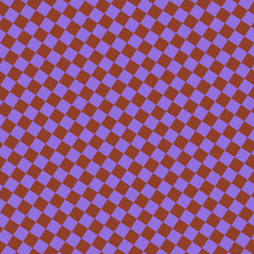 56/146 degree angle diagonal checkered chequered squares checker pattern checkers background, 24 pixel squares size, , Fire and Medium Purple checkers chequered checkered squares seamless tileable