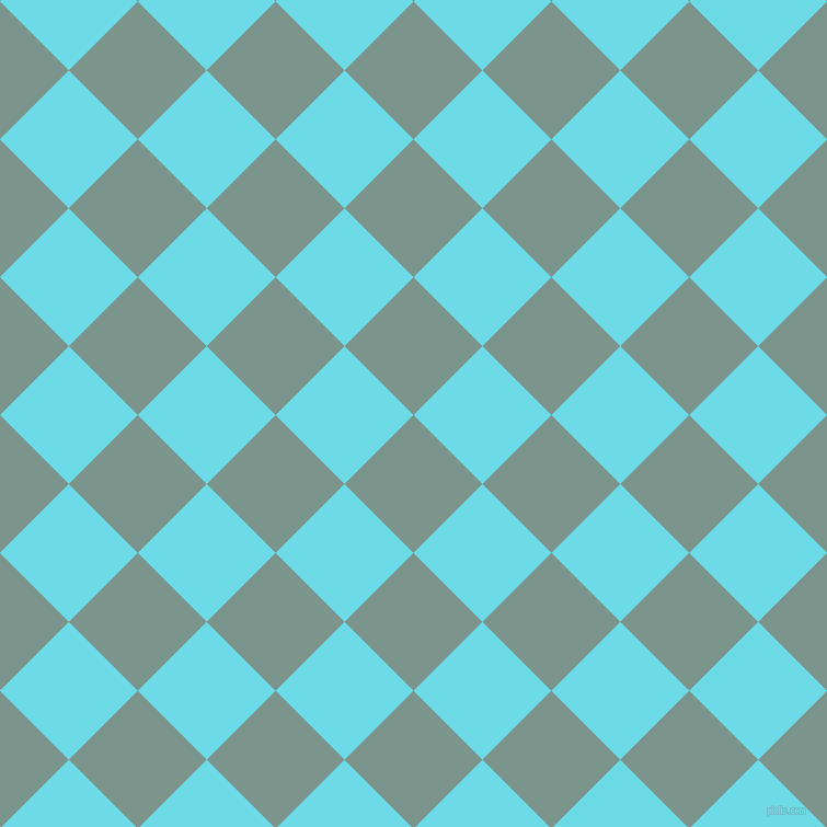 45/135 degree angle diagonal checkered chequered squares checker pattern checkers background, 89 pixel squares size, , Granny Smith and Turquoise Blue checkers chequered checkered squares seamless tileable