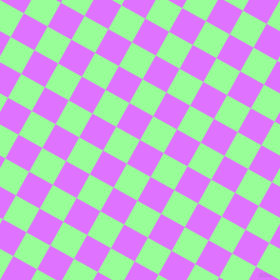 61/151 degree angle diagonal checkered chequered squares checker pattern checkers background, 56 pixel square size, Heliotrope and Mint Green checkers chequered checkered squares seamless tileable