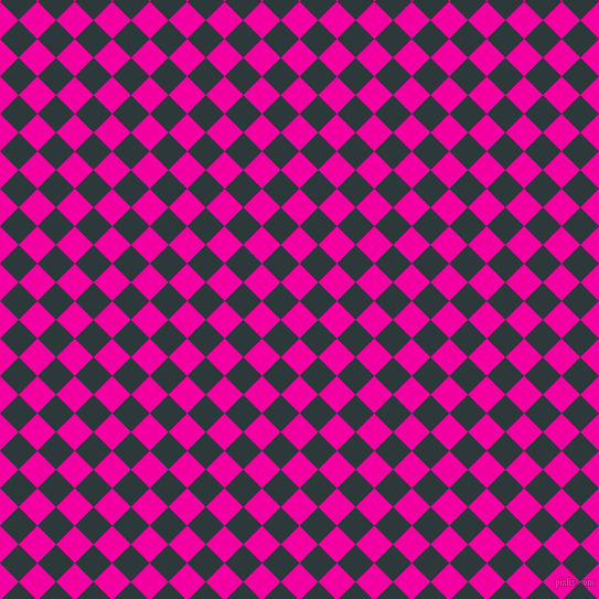 45/135 degree angle diagonal checkered chequered squares checker pattern checkers background, 24 pixel square size, , Hollywood Cerise and Outer Space checkers chequered checkered squares seamless tileable