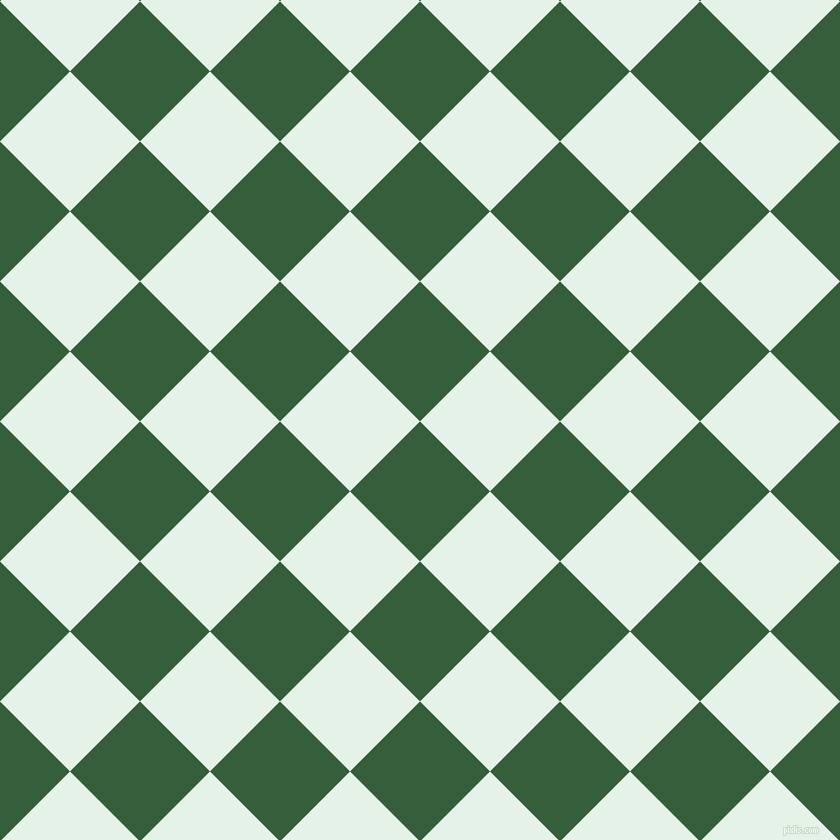45/135 degree angle diagonal checkered chequered squares checker pattern checkers background, 99 pixel square size, , Hunter Green and Polar checkers chequered checkered squares seamless tileable