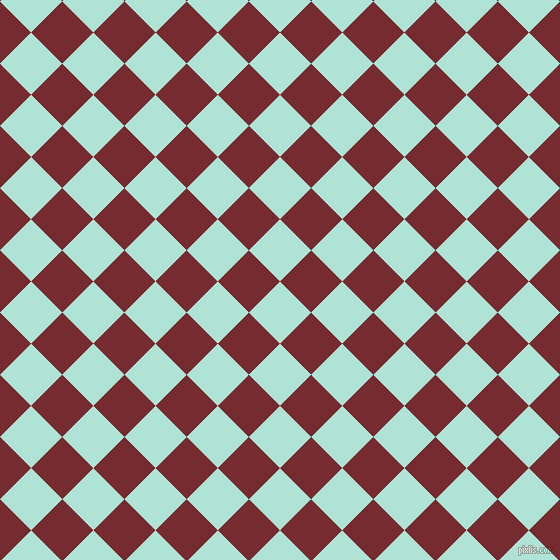 45/135 degree angle diagonal checkered chequered squares checker pattern checkers background, 44 pixel squares size, Ice Cold and Tamarillo checkers chequered checkered squares seamless tileable