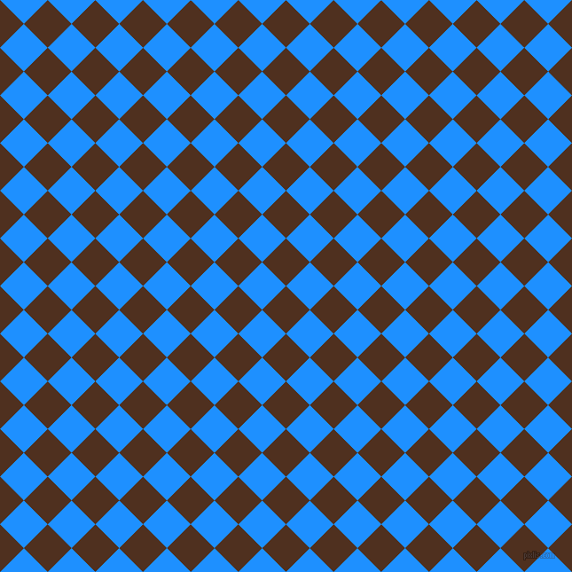 45/135 degree angle diagonal checkered chequered squares checker pattern checkers background, 38 pixel squares size, , Indian Tan and Dodger Blue checkers chequered checkered squares seamless tileable