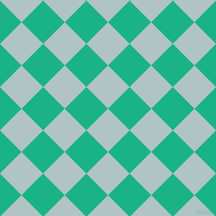 45/135 degree angle diagonal checkered chequered squares checker pattern checkers background, 63 pixel square size, , Jungle Mist and Mountain Meadow checkers chequered checkered squares seamless tileable