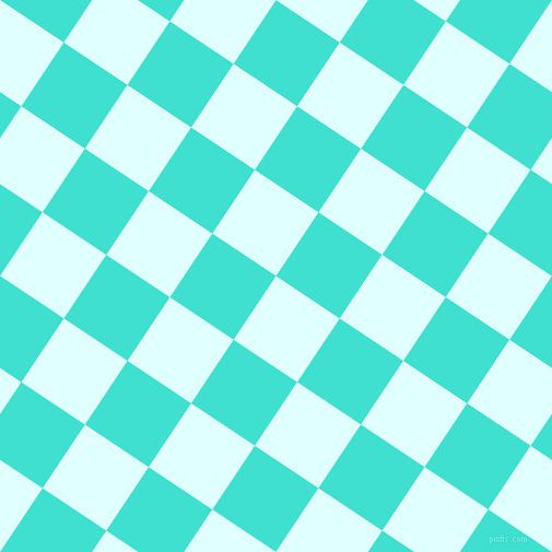 56/146 degree angle diagonal checkered chequered squares checker pattern checkers background, 70 pixel square size, , Light Cyan and Turquoise checkers chequered checkered squares seamless tileable