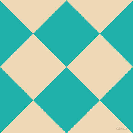 45/135 degree angle diagonal checkered chequered squares checker pattern checkers background, 156 pixel squares size, Light Sea Green and Champagne checkers chequered checkered squares seamless tileable