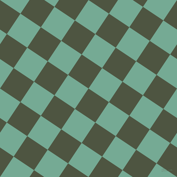 56/146 degree angle diagonal checkered chequered squares checker pattern checkers background, 80 pixel square size, Lunar Green and Acapulco checkers chequered checkered squares seamless tileable