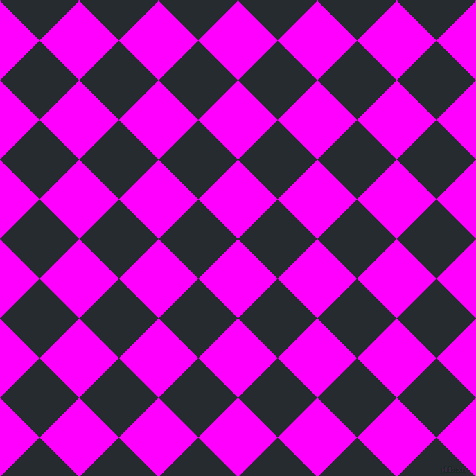 45/135 degree angle diagonal checkered chequered squares checker pattern checkers background, 81 pixel squares size, , Magenta and Blue Charcoal checkers chequered checkered squares seamless tileable