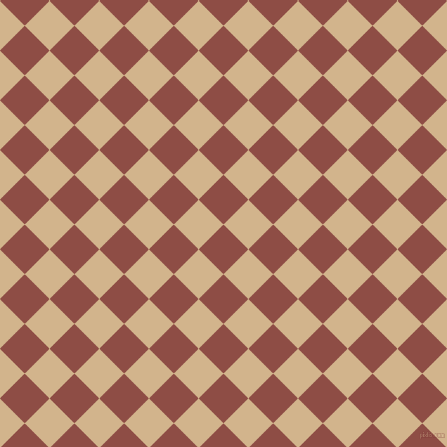 45/135 degree angle diagonal checkered chequered squares checker pattern checkers background, 50 pixel square size, , Matrix and Tan checkers chequered checkered squares seamless tileable
