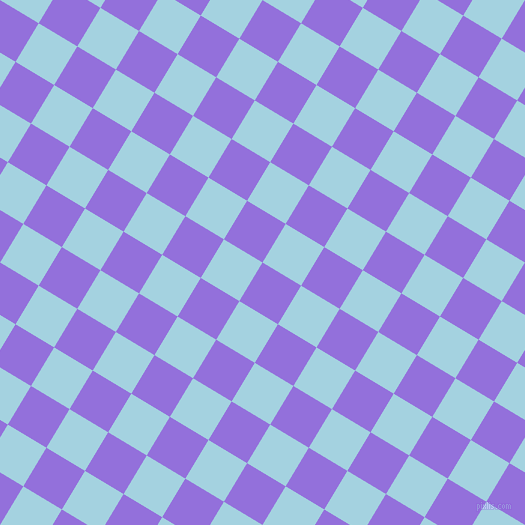 59/149 degree angle diagonal checkered chequered squares checker pattern checkers background, 45 pixel square size, , Medium Purple and French Pass checkers chequered checkered squares seamless tileable