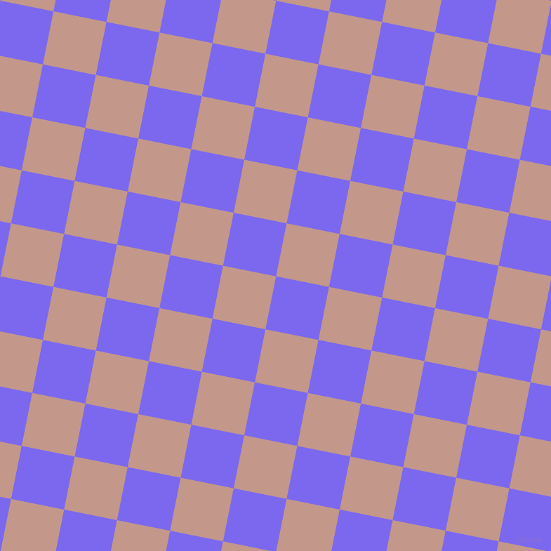 79/169 degree angle diagonal checkered chequered squares checker pattern checkers background, 77 pixel square size, Medium Slate Blue and Quicksand checkers chequered checkered squares seamless tileable