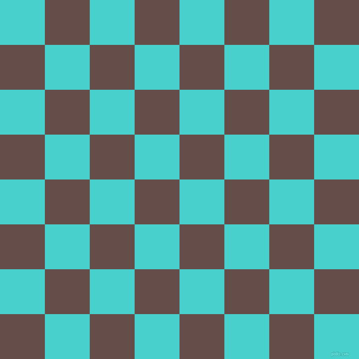 checkered chequered squares checkers background checker pattern, 90 pixel squares size, Medium Turquoise and Congo Brown checkers chequered checkered squares seamless tileable