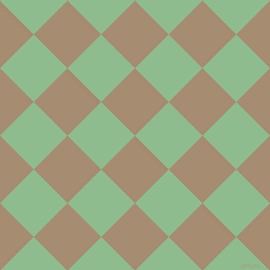 45/135 degree angle diagonal checkered chequered squares checker pattern checkers background, 96 pixel square size, , Mongoose and Dark Sea Green checkers chequered checkered squares seamless tileable