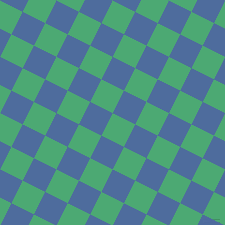 63/153 degree angle diagonal checkered chequered squares checker pattern checkers background, 52 pixel squares size, , Ocean Green and San Marino checkers chequered checkered squares seamless tileable